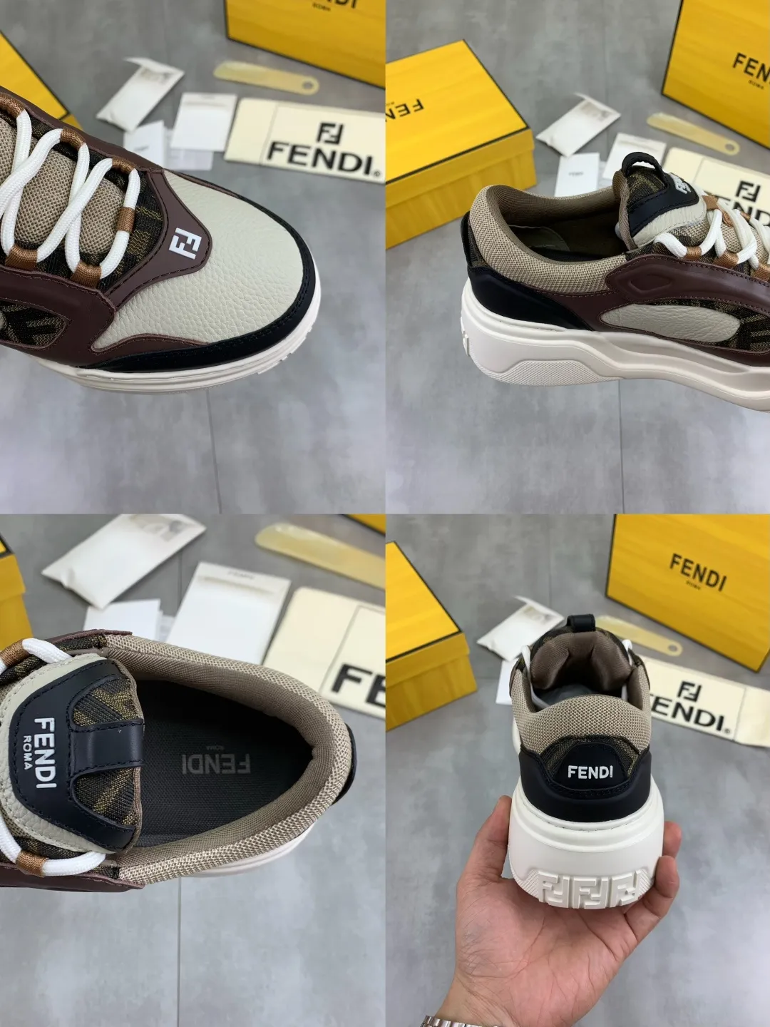 Men's men's shoes 💰P760 new style 💰💎💎💎 summer hot style [FENDI Fendi] top version 🆕New sneakers, wavy soles engraved with original words. Embossed Fendi Flow lettering on the heel. The upper is made of high-end calfskin and breathable materials. Original lining with tone-on-tone details decorated with innovative handcrafting techniques. Ultra-light and wear-resistant TPU and IP foam soles, overall lightweight and comfortable. Size:39-44 (38 45 can be customized)
